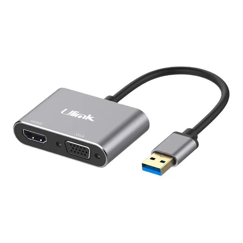 Adaptador USB 3.0 HDMI + VGA aluminio / ULINK - V y T Computación